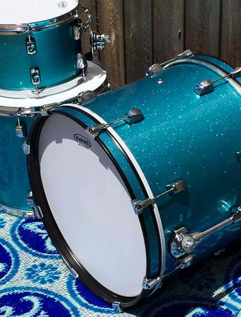 Drum Wrap Vinyl Kit Light Blue Gloss Glitter Sparkle For Snare Kick Bass Tom WMP Skin Decal