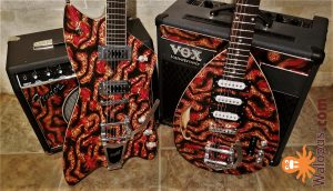 Custom Billy Bo and Vox Teardrop in Walopus Typhoid Tentacle Guitar Wrap