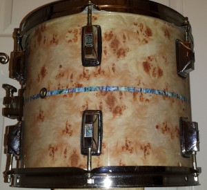 Figured Ash Burl Drum Wrap with Inlay